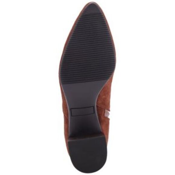 AQUA COLLEGE Womens Brown Padded Tatum Almond Toe Block Heel Zip-Up Booties 10 M - Picture 4 of 4